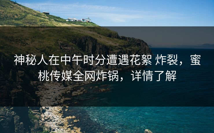 神秘人在中午时分遭遇花絮 炸裂，蜜桃传媒全网炸锅，详情了解