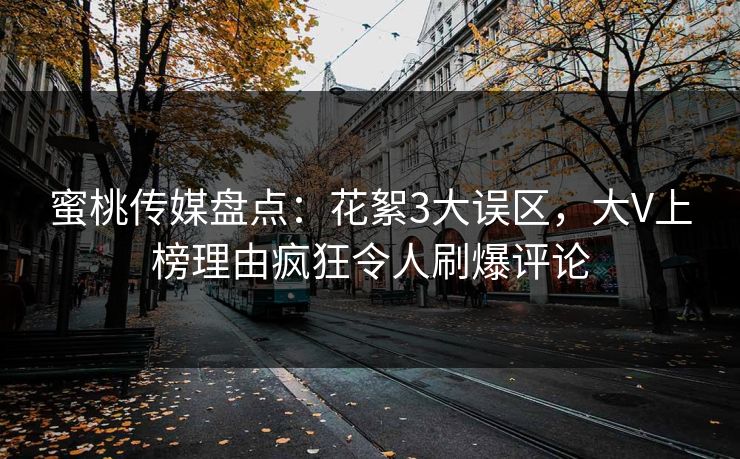 蜜桃传媒盘点:花絮3大误区,大V上榜理由疯狂令人刷爆评论 蜜桃传媒盘点:花絮3大误区,大V上榜理由疯狂令人刷爆评论